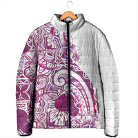 Aloha Hawaii Tapa Padded Jacket Vibrant Fuchsia Hawaiian Ipu - Polynesian Pride