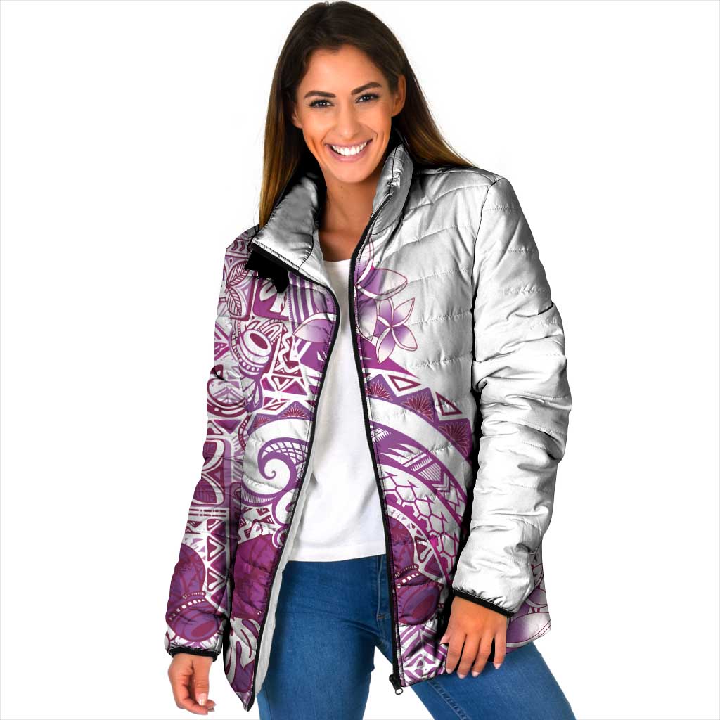 Aloha Hawaii Tapa Padded Jacket Vibrant Fuchsia Hawaiian Ipu - Polynesian Pride