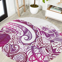 Aloha Hawaii Tapa Round Carpet Vibrant Fuchsia Hawaiian Ipu - Polynesian Pride