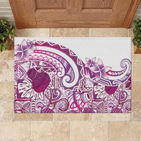 Aloha Hawaii Tapa Rubber Doormat Vibrant Fuchsia Hawaiian Ipu - Polynesian Pride