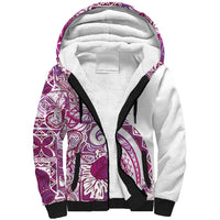 Aloha Hawaii Tapa Sherpa Hoodie Vibrant Fuchsia Hawaiian Ipu LT7 Unisex Fuchsia - Polynesian Pride
