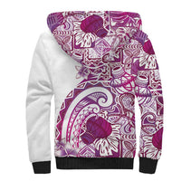 Aloha Hawaii Tapa Sherpa Hoodie Vibrant Fuchsia Hawaiian Ipu LT7 - Polynesian Pride