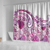 Aloha Hawaii Tapa Shower Curtain Vibrant Fuchsia Hawaiian Ipu - Polynesian Pride