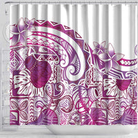 Aloha Hawaii Tapa Shower Curtain Vibrant Fuchsia Hawaiian Ipu - Polynesian Pride