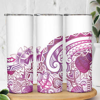 Aloha Hawaii Tapa Skinny Tumbler Vibrant Fuchsia Hawaiian Ipu - Polynesian Pride