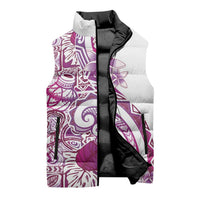 Aloha Hawaii Tapa Sleeveless Puffer Jacket Vibrant Fuchsia Hawaiian Ipu - Polynesian Pride