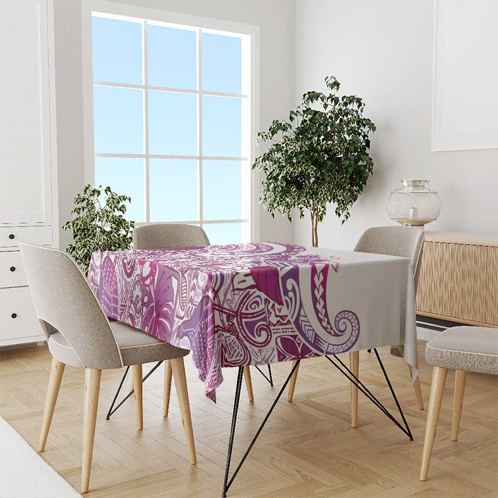 Aloha Hawaii Tapa Tablecloth Vibrant Fuchsia Hawaiian Ipu - Polynesian Pride