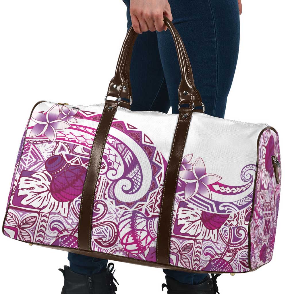 Aloha Hawaii Tapa Travel Bag Vibrant Fuchsia Hawaiian Ipu - Polynesian Pride