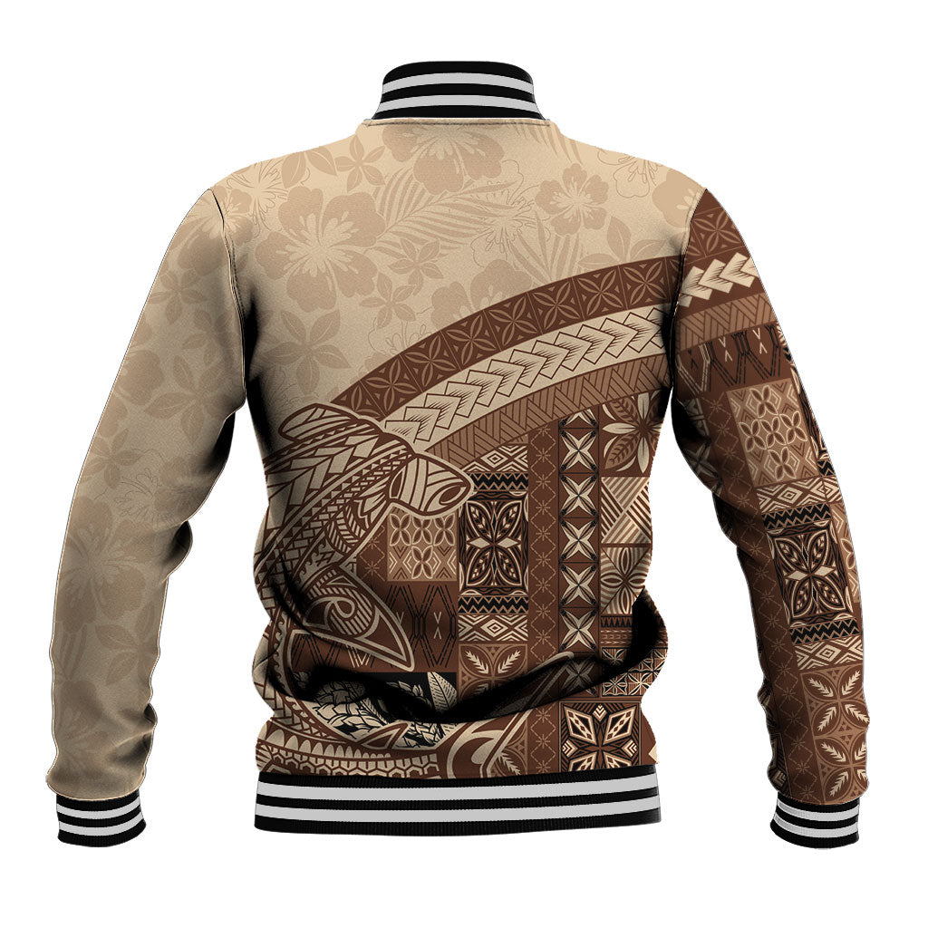Samoa Mamanu Siapo Mocha Baseball Jacket Tatau Malie