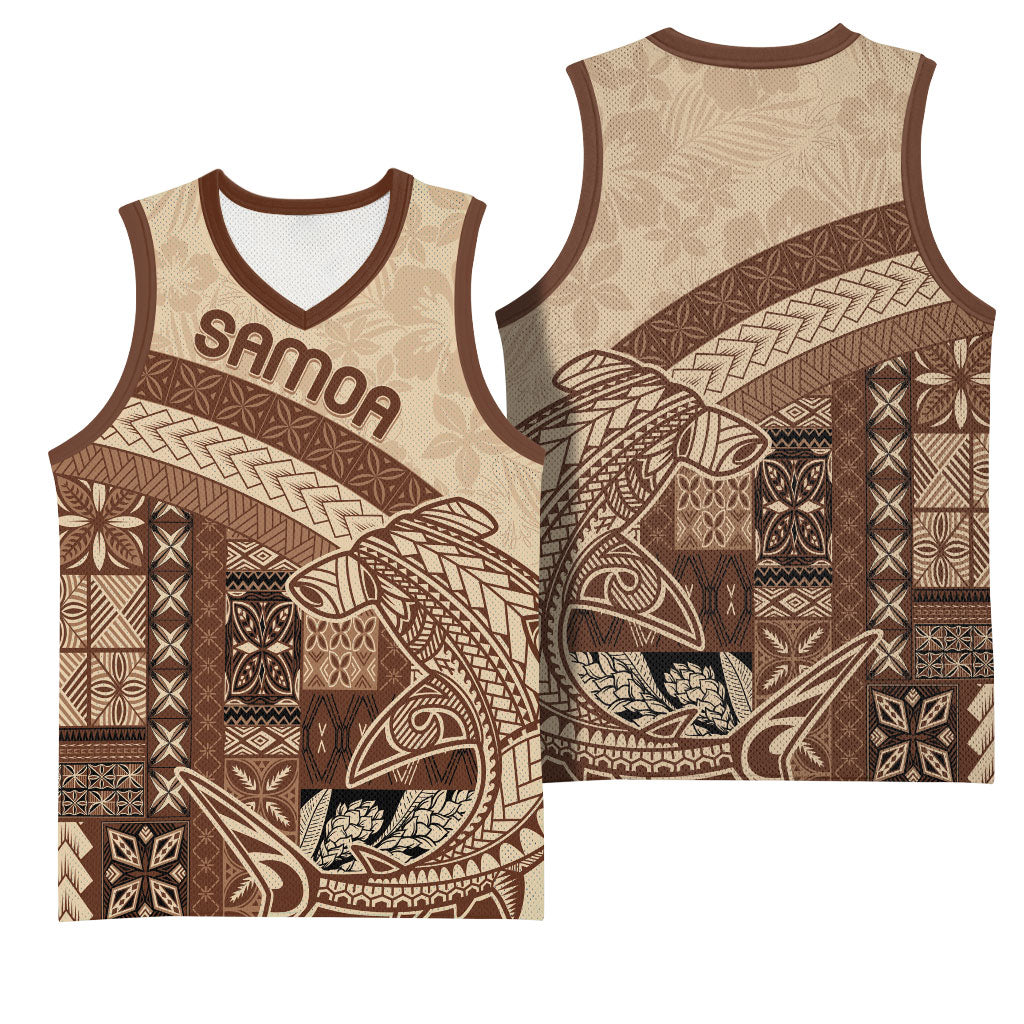 Samoa Mamanu Siapo Mocha Basketball Jersey Tatau Malie