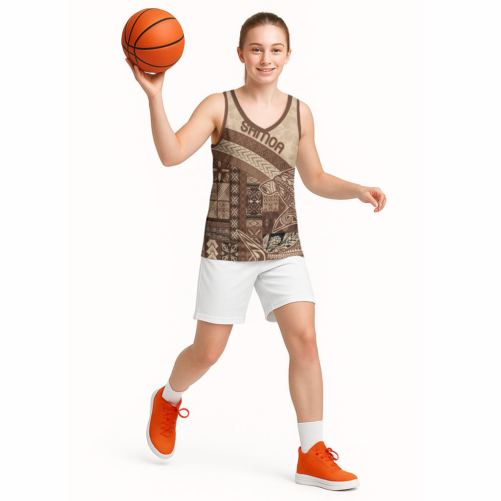 Samoa Mamanu Siapo Mocha Basketball Jersey Tatau Malie