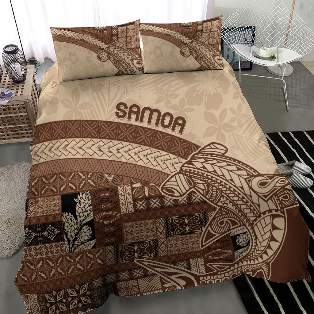 Samoa Mamanu Siapo Mocha Bedding Set Tatau Malie