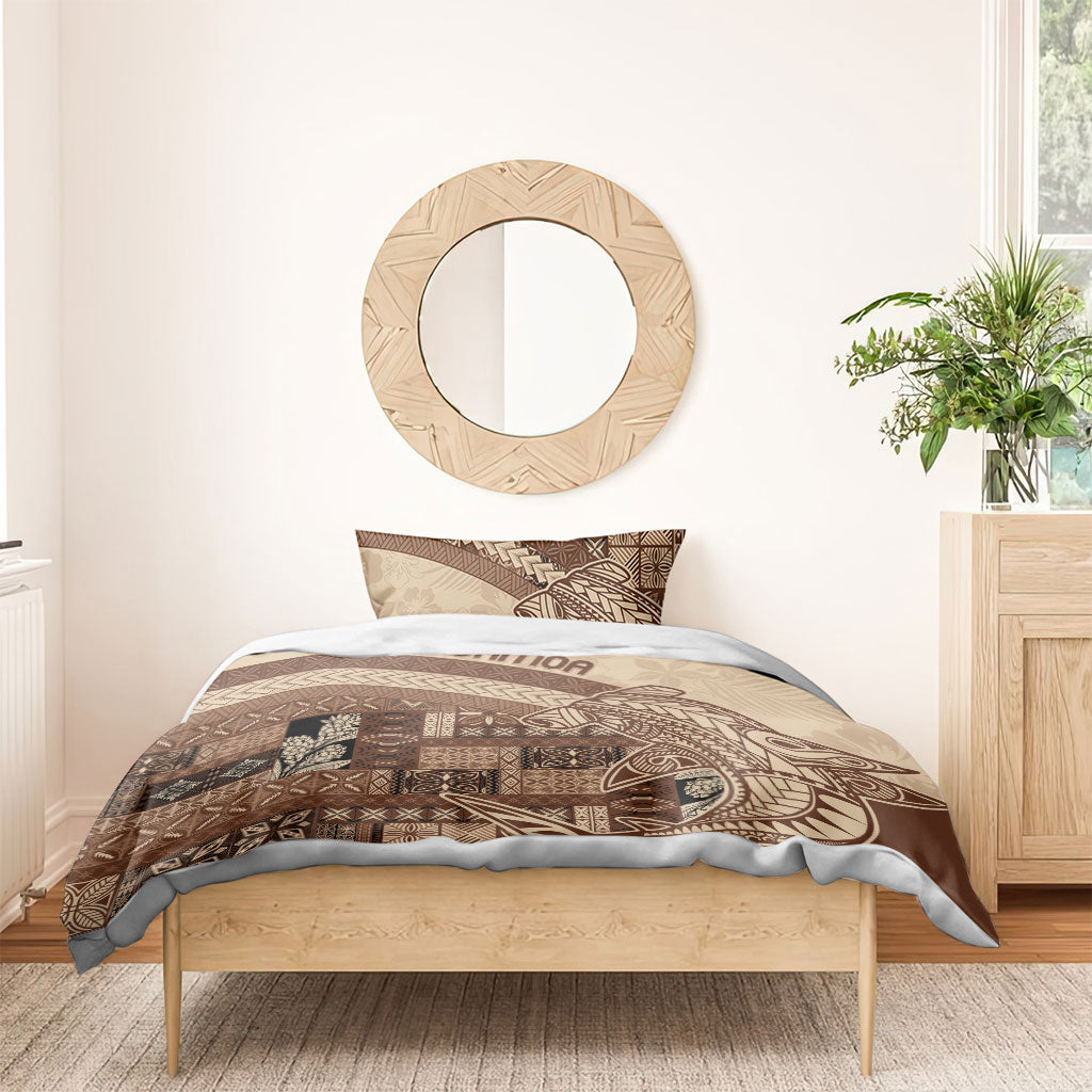Samoa Mamanu Siapo Mocha Bedding Set Tatau Malie