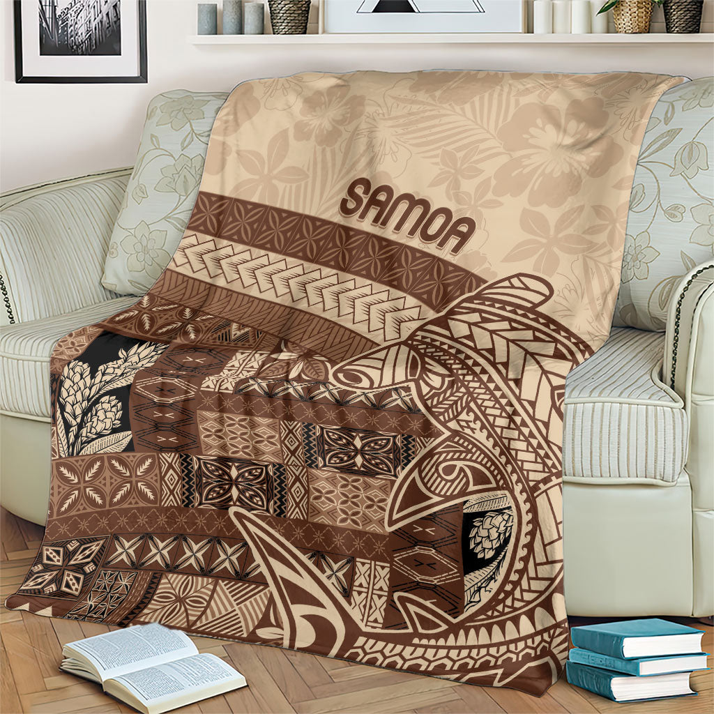 Samoa Mamanu Siapo Mocha Blanket Tatau Malie