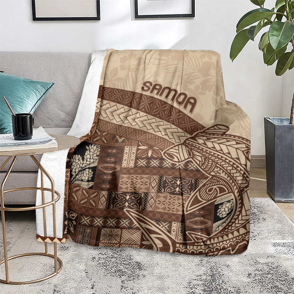 Samoa Mamanu Siapo Mocha Blanket Tatau Malie