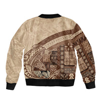Samoa Mamanu Siapo Mocha Bomber Jacket Tatau Malie
