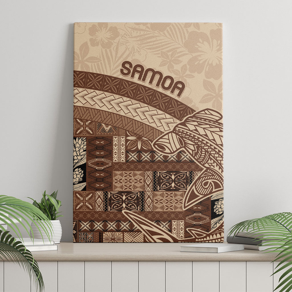 Samoa Mamanu Siapo Mocha Canvas Wall Art Tatau Malie