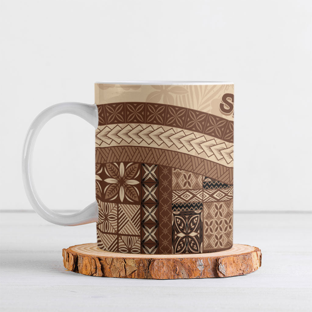 Samoa Mamanu Siapo Mocha Ceramic Mug Tatau Malie
