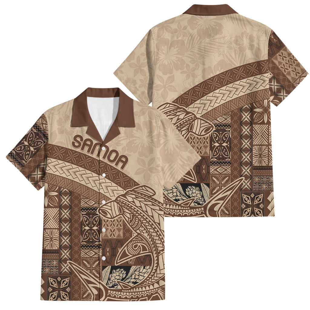 Samoa Mamanu Siapo Mocha Family Matching Mermaid Dress and Hawaiian Shirt Tatau Malie