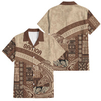 Samoa Mamanu Siapo Mocha Family Matching Summer Maxi Dress and Hawaiian Shirt Tatau Malie