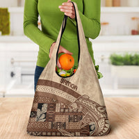 Samoa Mamanu Siapo Mocha Grocery Bag Tatau Malie