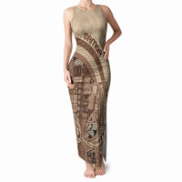 Samoa Mamanu Siapo Mocha Tank Maxi Dress Tatau Malie