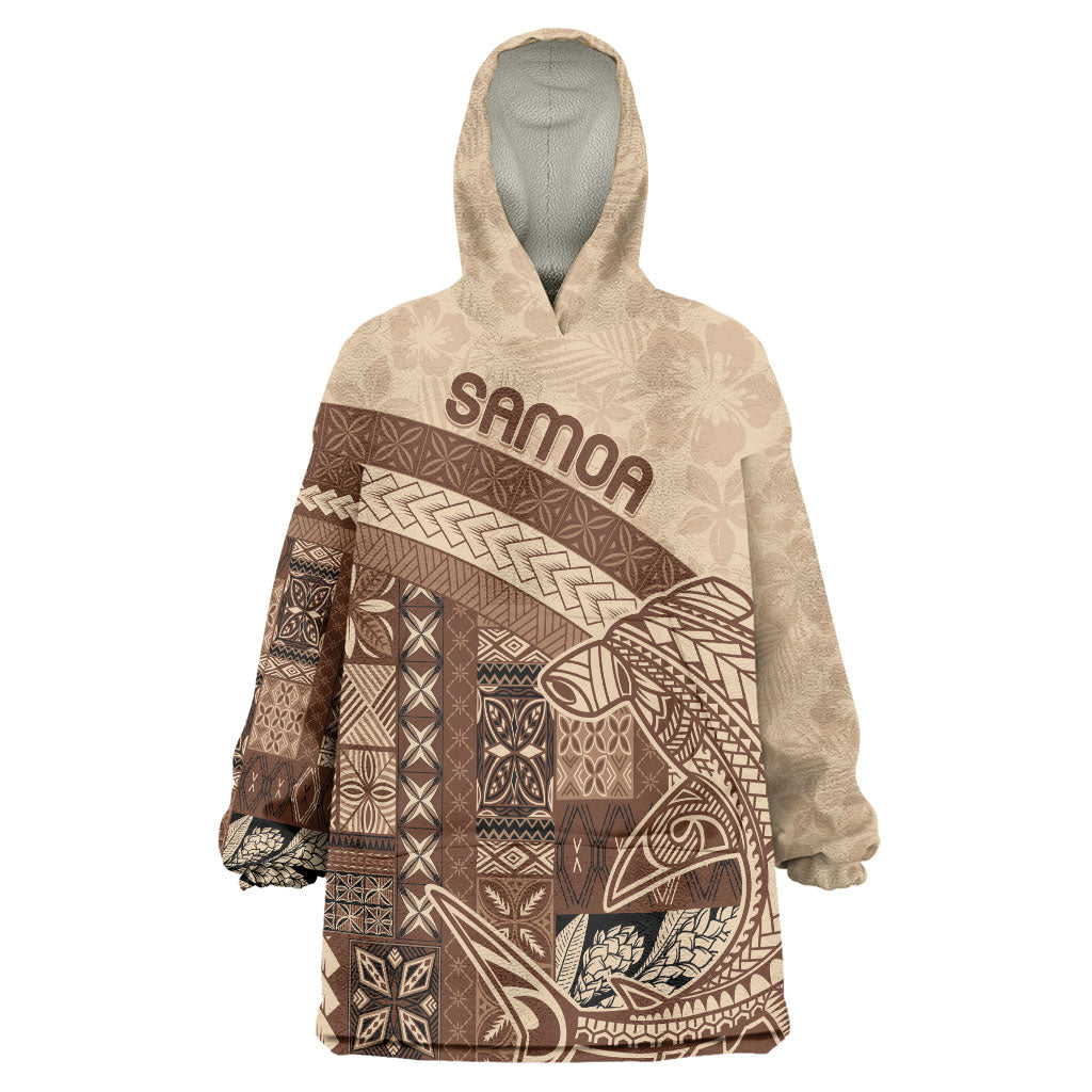Samoa Mamanu Siapo Mocha Wearable Blanket Hoodie Tatau Malie