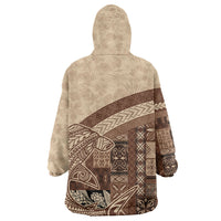 Samoa Mamanu Siapo Mocha Wearable Blanket Hoodie Tatau Malie