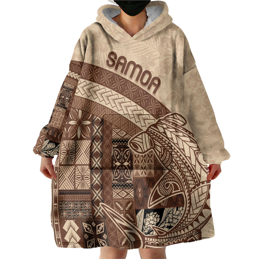 Samoa Mamanu Siapo Mocha Wearable Blanket Hoodie Tatau Malie