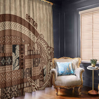 Samoa Mamanu Siapo Mocha Window Curtain Tatau Malie