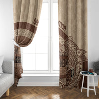 Samoa Mamanu Siapo Mocha Window Curtain Tatau Malie