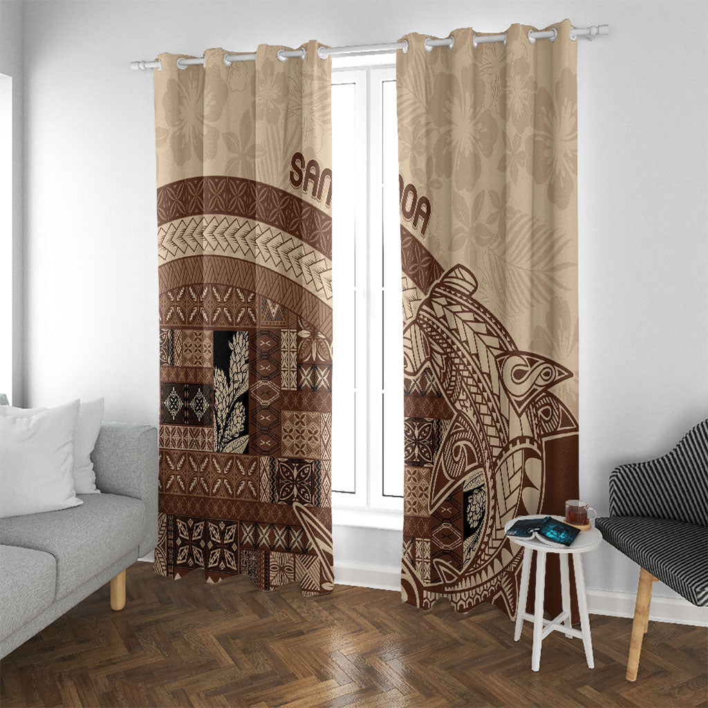Samoa Mamanu Siapo Mocha Window Curtain Tatau Malie