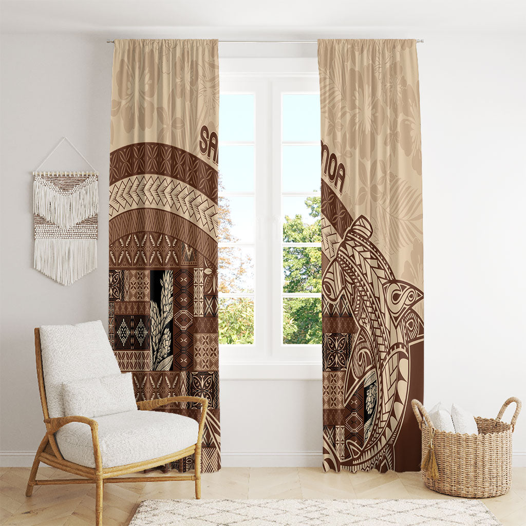 Samoa Mamanu Siapo Mocha Window Curtain Tatau Malie