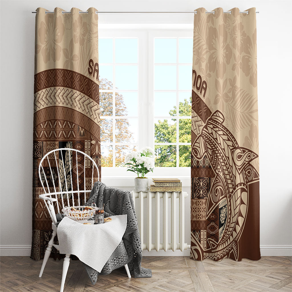 Samoa Mamanu Siapo Mocha Window Curtain Tatau Malie