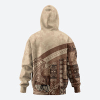 Samoa Mamanu Siapo Mocha Zip Hoodie Tatau Malie