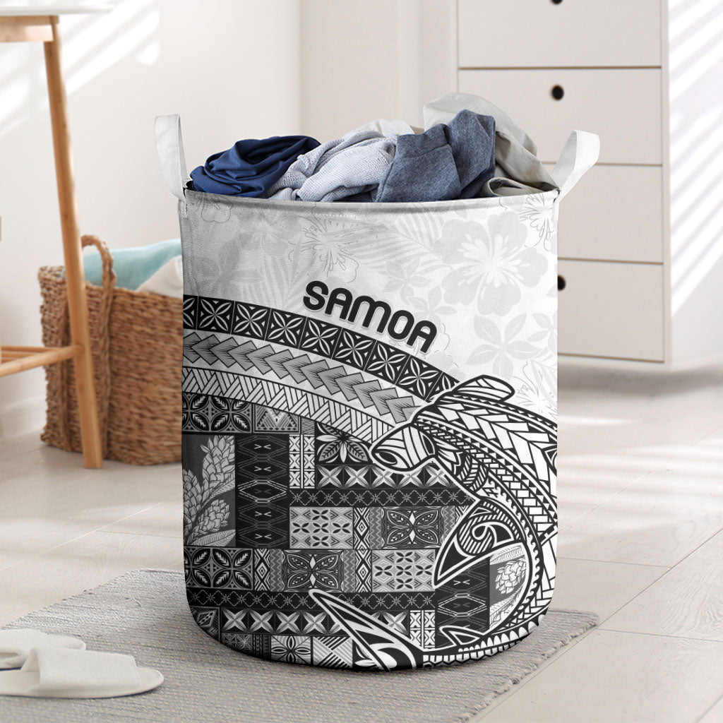 Samoa Mamanu Siapo Classic Black Laundry Basket Tatau Malie