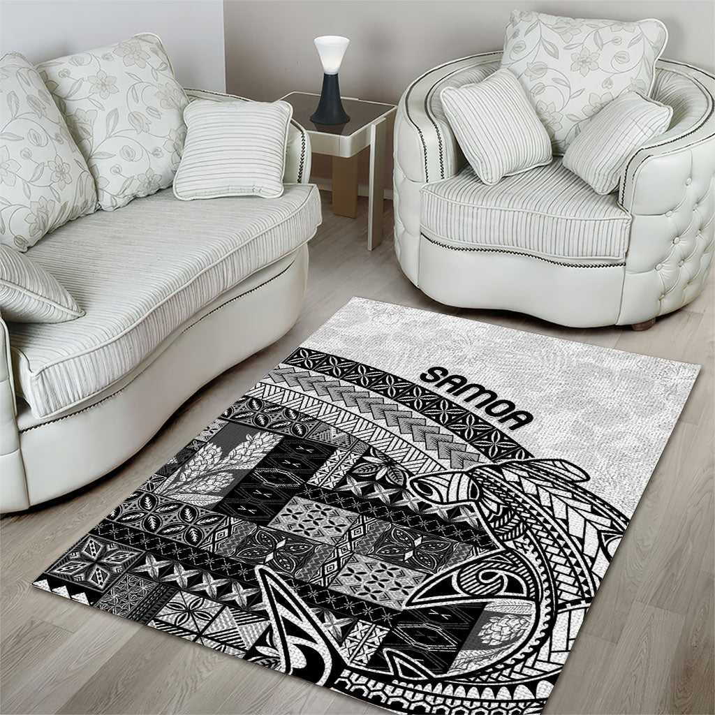 Samoa Mamanu Siapo Classic Black Area Rug Tatau Malie