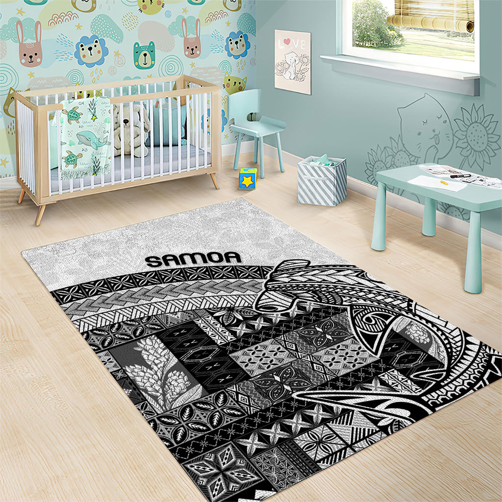Samoa Mamanu Siapo Classic Black Area Rug Tatau Malie