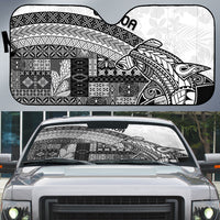 Samoa Mamanu Siapo Classic Black Auto Sun Shade Tatau Malie