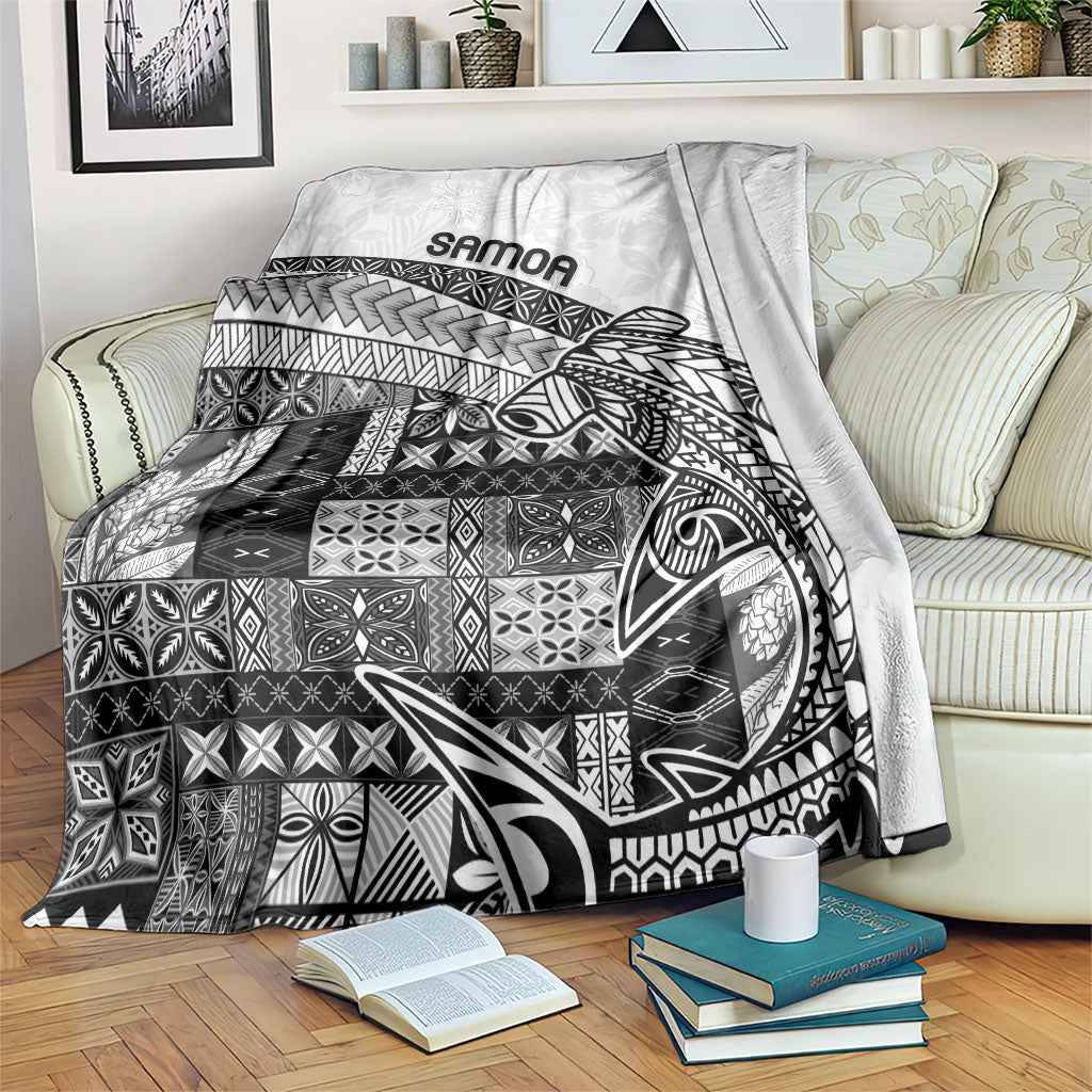 Samoa Mamanu Siapo Classic Black Blanket Tatau Malie