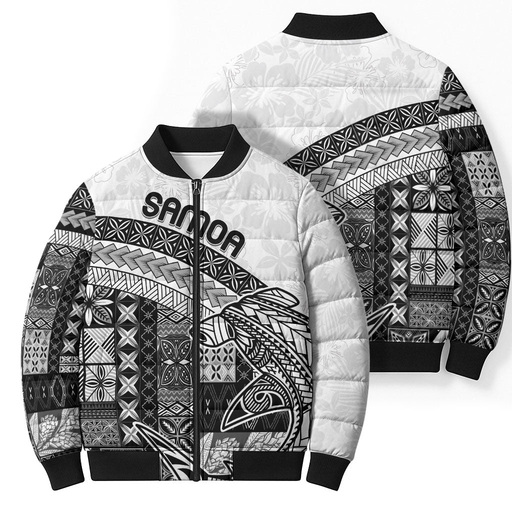 Samoa Mamanu Siapo Classic Black Bomber Puffer Jacket Tatau Malie