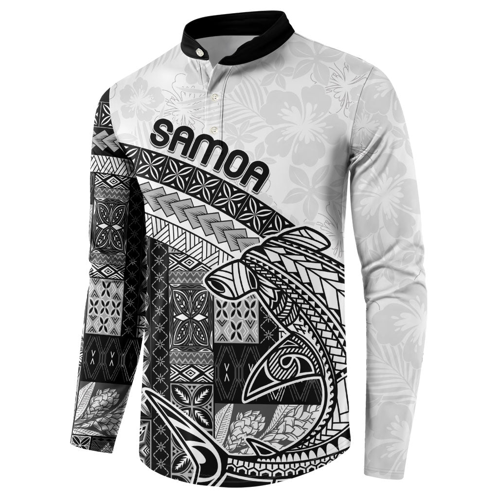 Samoa Mamanu Siapo Classic Black Button Sweatshirt Tatau Malie