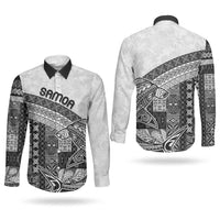 Samoa Mamanu Siapo Classic Black Couples Matching Off The Shoulder Long Sleeve Dress and Long Sleeve Button Shirt Tatau Malie