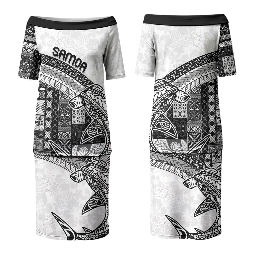 Samoa Mamanu Siapo Classic Black Family Matching Puletasi and Hawaiian Shirt Tatau Malie