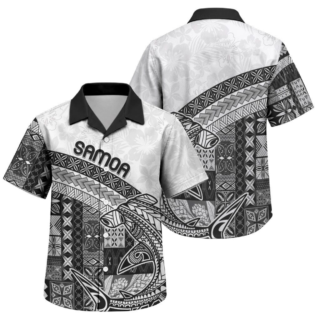Samoa Mamanu Siapo Classic Black Family Matching Puletasi and Hawaiian Shirt Tatau Malie