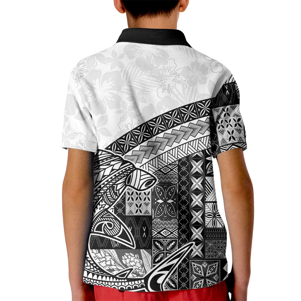 Samoa Mamanu Siapo Classic Black Kid Polo Shirt Tatau Malie