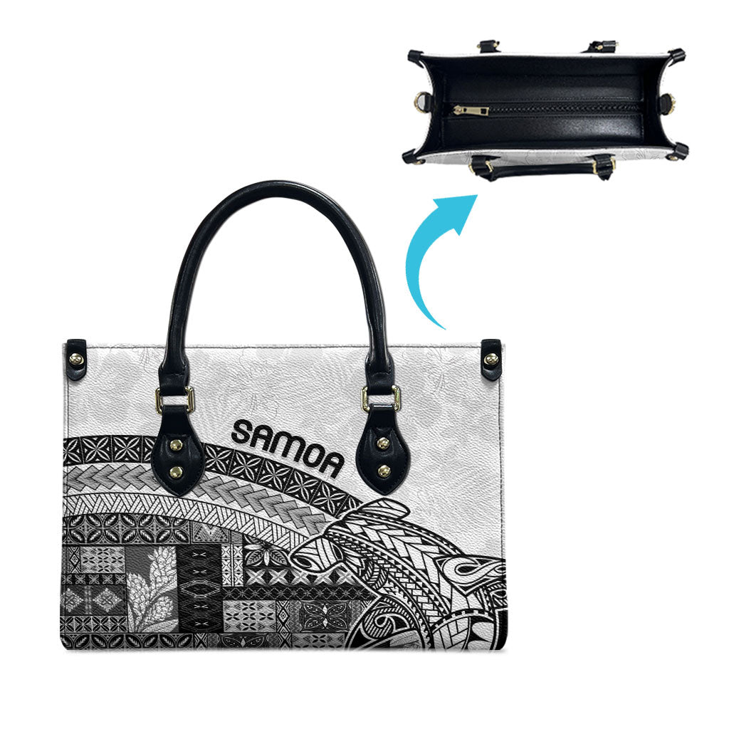 Samoa Mamanu Siapo Classic Black Leather Bag Tatau Malie