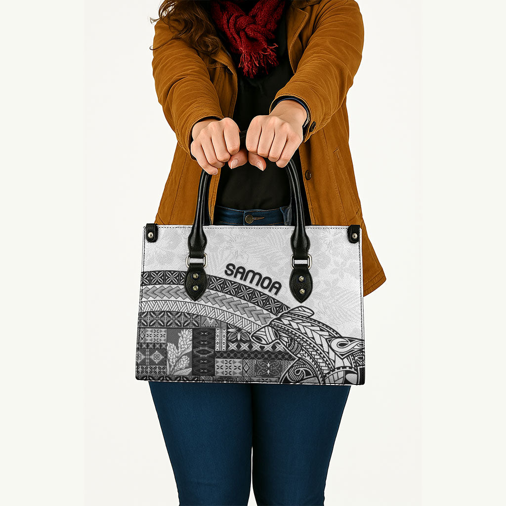 Samoa Mamanu Siapo Classic Black Leather Bag Tatau Malie