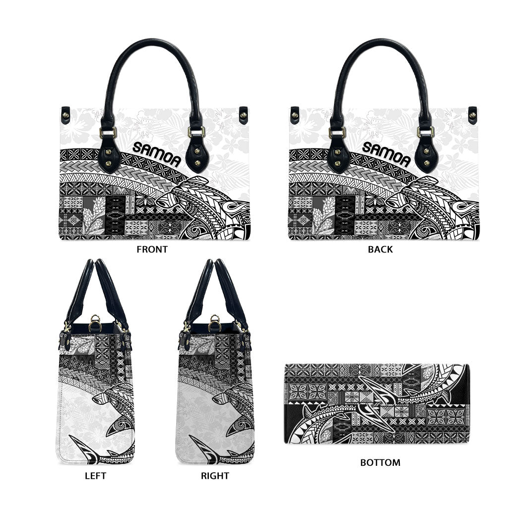 Samoa Mamanu Siapo Classic Black Leather Bag Tatau Malie