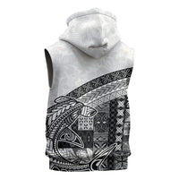 Samoa Mamanu Siapo Classic Black Sleeveless Hoodie Tatau Malie
